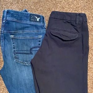 Two pairs of pant, jean/pant combo size 2